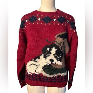 80’s Woolrich knit puppy argyle sweater